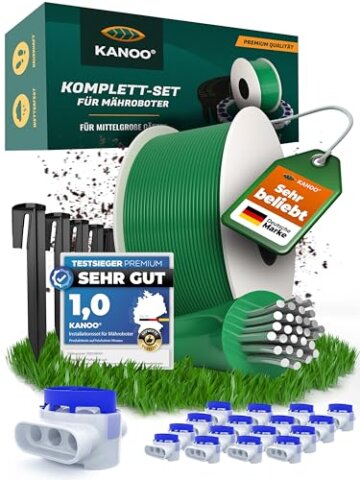 Mähroboter Begrenzungskabel Set – Kabel + Erdnägel + Kabelverbinder + Anschlussklemmen – Komplettset für alle Marken Test