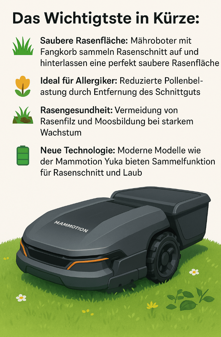 Rasenroboter mit Fangkorb