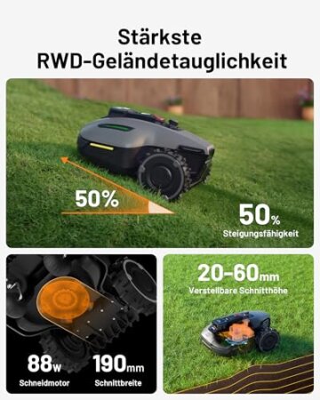 MAMMOTION YUKA mini 700 Mähroboter Test Steigung