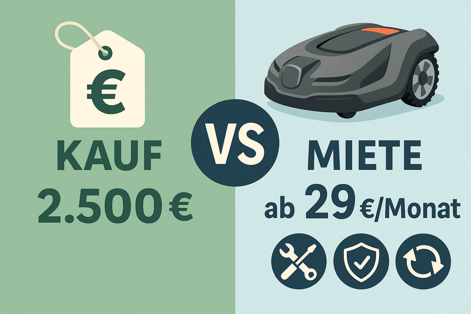Maehroboter kaufen vs mieten